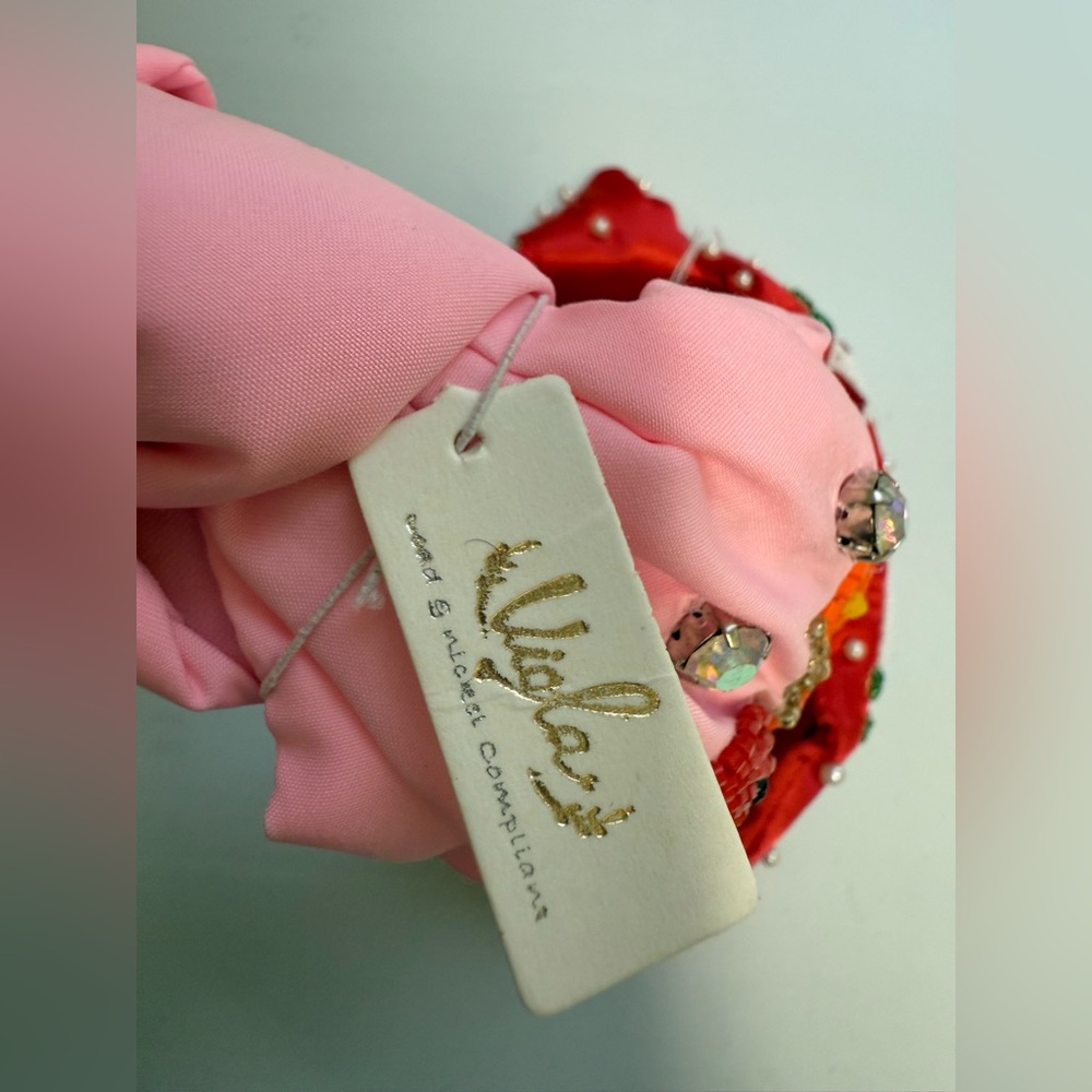 Festive Beaded Headbands with Pearls Set of TWO New With Tags Christmas Headband - Picture 6 of 12